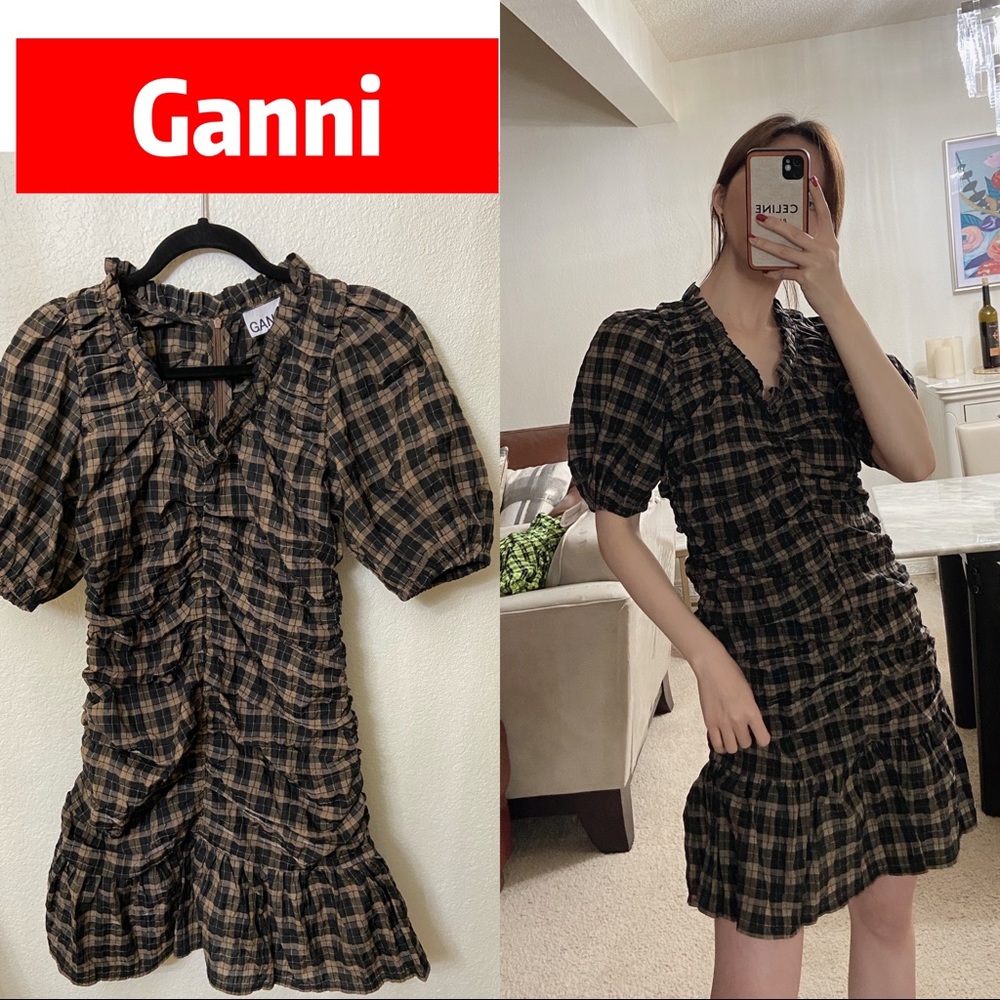 NWOT never worn Ganni ruffled dress